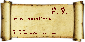 Hrubi Valéria névjegykártya